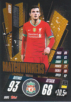 Andrew Robertson Liverpool 2020/21 Topps Match Attax CL Matchwinners #MW05